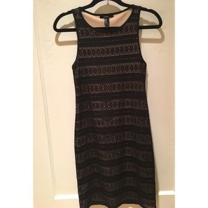 Black lace mini dress